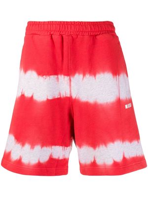 MSGM tie-dye track shorts - Red