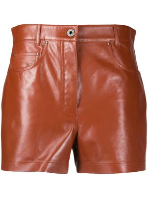 Salvatore Ferragamo leather shorts - Brown