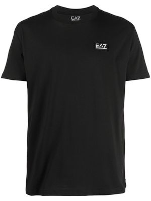 Ea7 Emporio Armani logo-patch cotton T-Shirt - Black