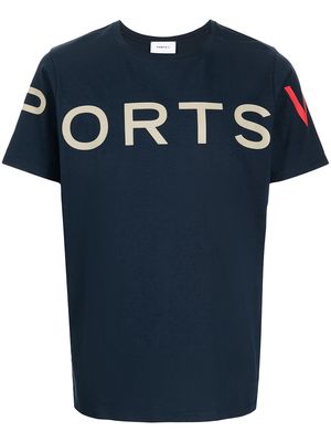 Ports V logo-print cotton T-shirt - Blue