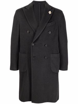 Lardini double-breasted cashmere coat - Grey
