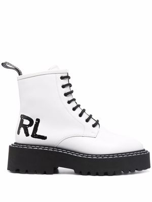 Karl Lagerfeld Patrol II lace-up boots - White