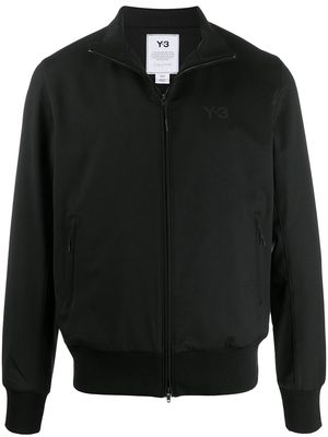 Y-3 high collar logo embroidered jacket - Black