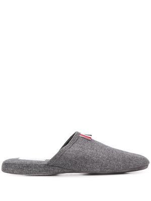 Thom Browne tonal 4-Bar flannel slippers - Grey