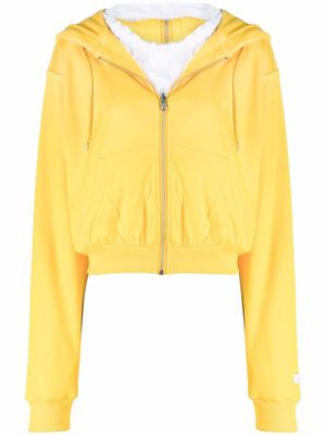 Lourdes layered zip-front hoodie - Yellow