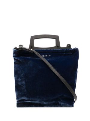 Givenchy Pre-Owned logo velvet two-way bag - Blue