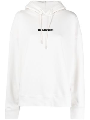 Jil Sander logo-print hoodie - White