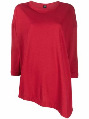 Y's logo-print slouchy T-shirt - Red