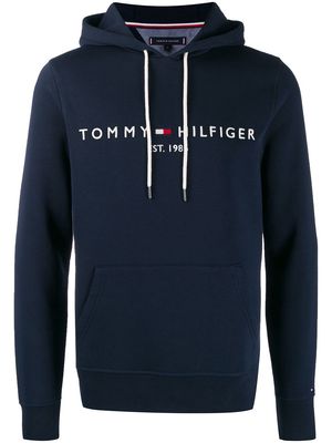 Tommy Hilfiger embroidered logo hoodie - Blue