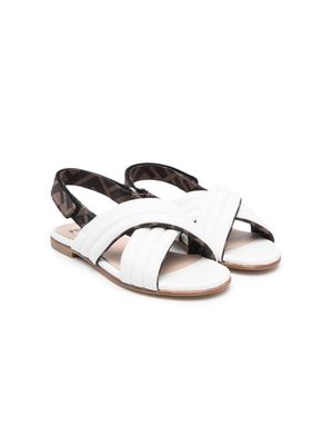Fendi Kids crossover-strap sandals - White