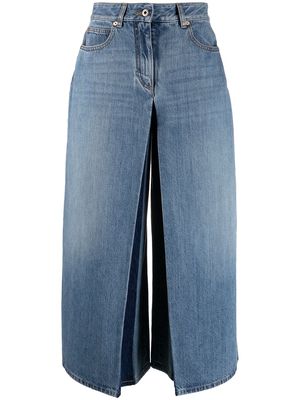 Valentino VGOLD wide-leg cropped trousers - Blue
