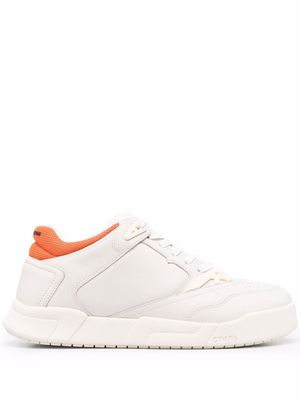 Heron Preston lace-up leather sneakers - White