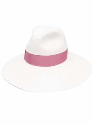 Borsalino two-tone woven sun hat - Neutrals