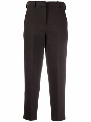 Circolo 1901 pressed-crease high-rise cropped trousers - Brown