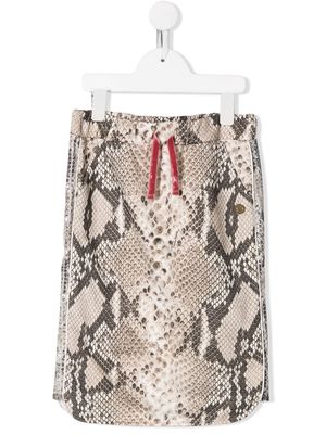 Roberto Cavalli Junior snakeskin print skirt - Neutrals