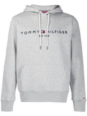 Tommy Hilfiger logo embroidered hoodie - Grey