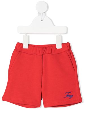 Fay Kids logo-print track shorts - Red