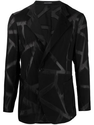 Emporio Armani geometric-effect blazer - Black