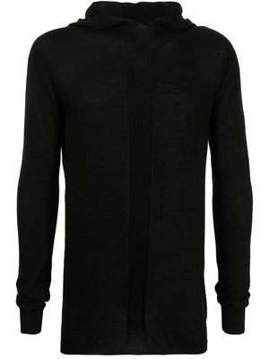 Rick Owens longline wool hoodie - Black