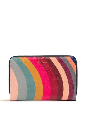 PAUL SMITH wave-striped zipped purse - Multicolour