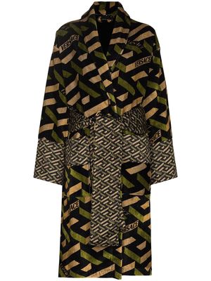 Versace La Greca jacquard bathrobe - Green