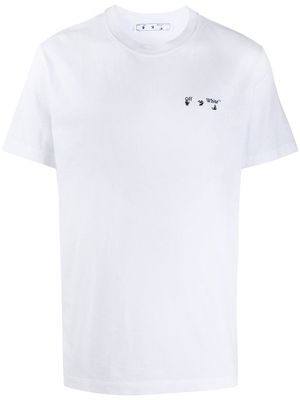 Off-White logo-embroidered cotton T-shirt