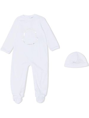 Moncler Enfant logo-print cotton pajamas - White