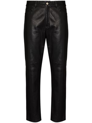Wandler Carnation cropped leather trousers - Black