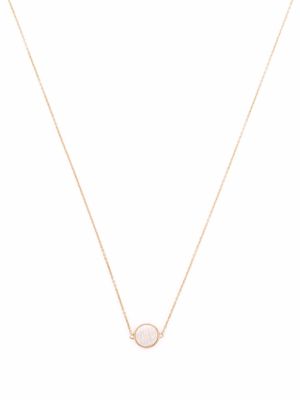 GINETTE NY 18kt rose gold mini Ever mother-of-pearl disc necklace - Pink