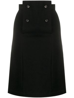 Comme Des Garçons Pre-Owned 1988 double-buttoned flap straight-fit skirt - Black