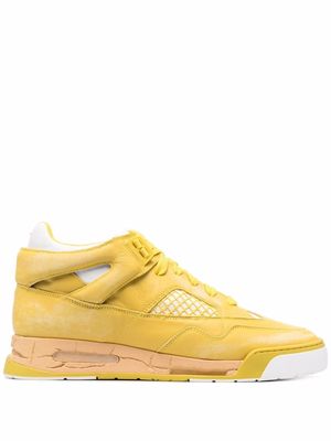Maison Margiela mesh-panel lace-up sneakers - Yellow