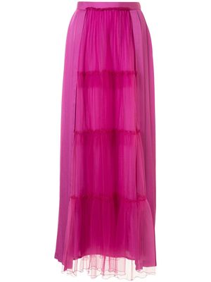 UNDERCOVER tiered full length skirt - Purple