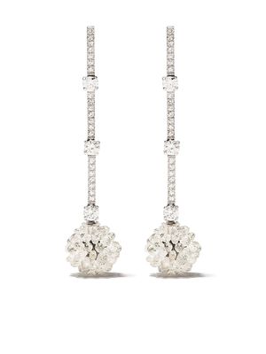 David Morris 18kt white gold diamond Briolette pendant earrings