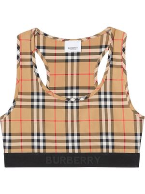Burberry Vintage Check sports bra - Brown