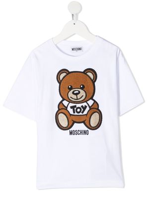 Moschino Kids teddy print T-shirt - White