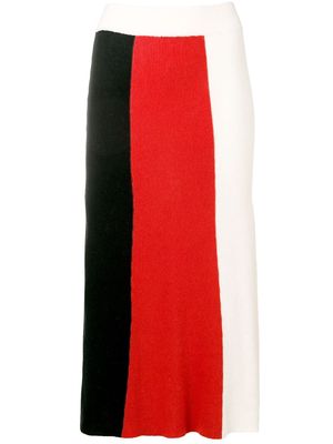Cashmere In Love colour block knitted skirt - Black