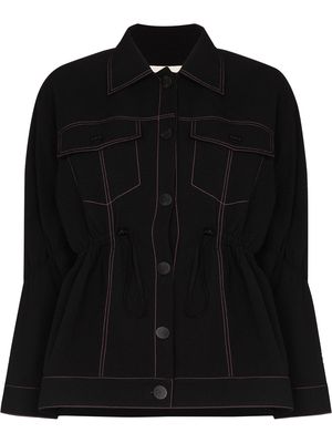 Brøgger contrast stitching shirt jacket - Black