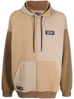 izzue colour block hoodie - Brown