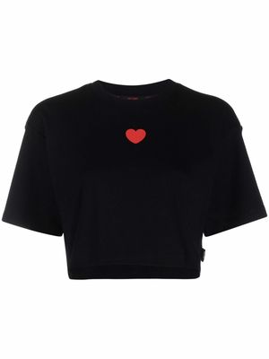 Gcds heart-print cropped T-shirt - Black