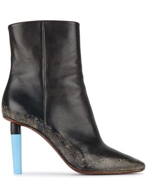 VETEMENTS Gypsy Ankle Boot with Blue Highlighter Heel - Black