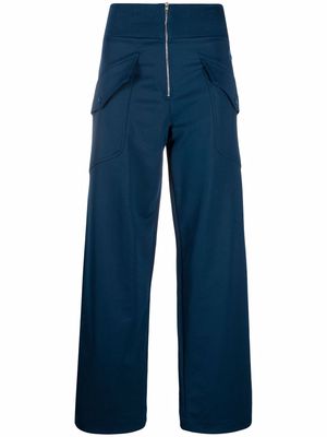 Kenzo flap pockets zipped palazzo trousers - Blue