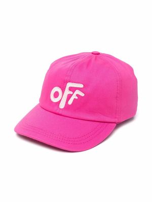 Off-White Kids Rounded logo-patch baseball cap - Pink