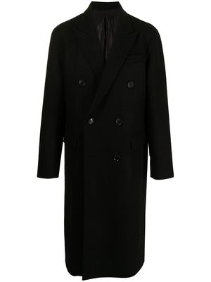 Juun.J double-breasted wool-cashmere coat - Black
