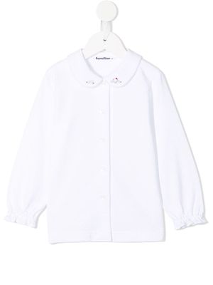 Familiar Peter Pan-collar cotton shirt - White