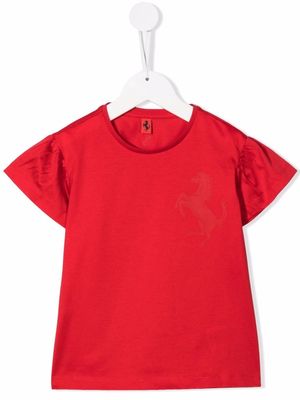 Ferrari Kids ruffle sleeve T-shirt - Red