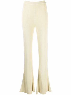Aeron Egon ribbed-knit flared trousers - Neutrals