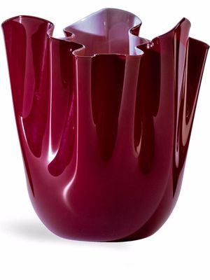 Venini Fazzoletto Opalino two-tone vase - Red