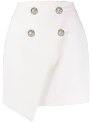 Balmain asymmetric double-breasted mini-skirt - White