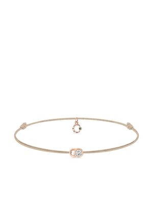 Courbet 18kt recycled rose gold laboratory-grown diamond Let's Commit cord bracelet - Pink