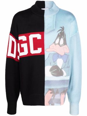 Gcds panelled knitted jumper - Black